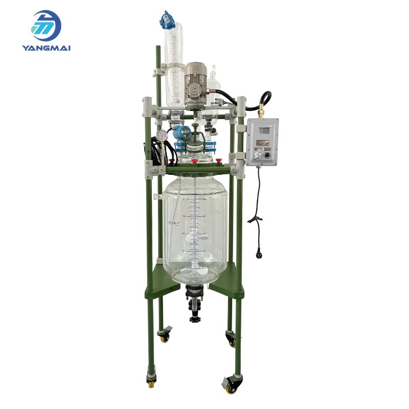 Menjelajahi Daya Tahan dan Presisi Reaktor Kaca Lapisan Ganda Berlapis PTFE 50L Kami